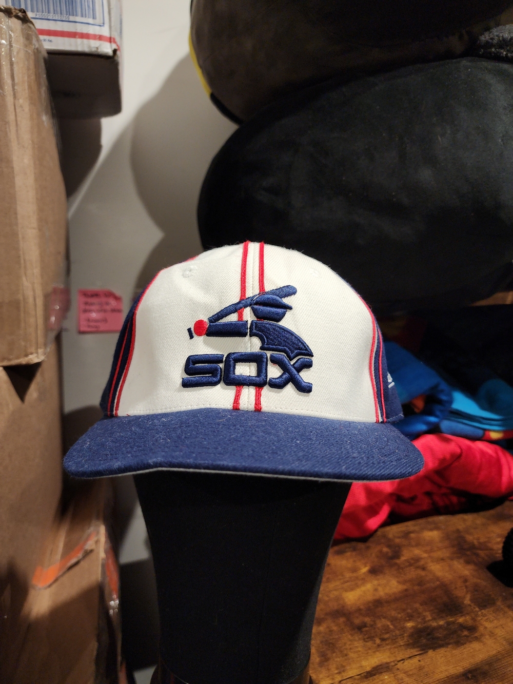 MLB White, Navy and Red Sox Embroidered Baseball Cap